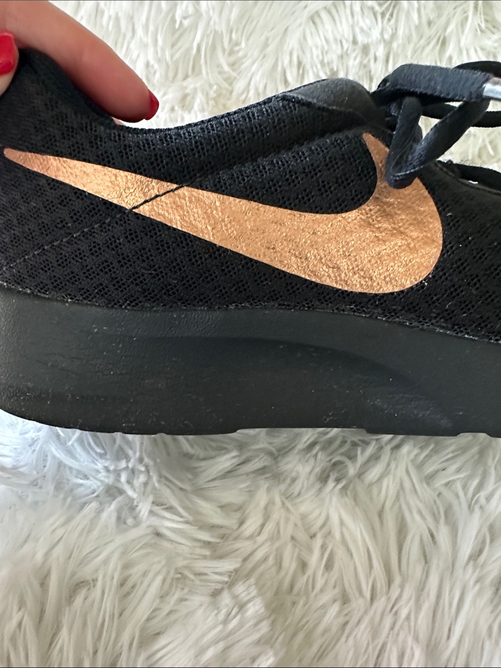 Black Nike with Rose Gold Running Sneakers